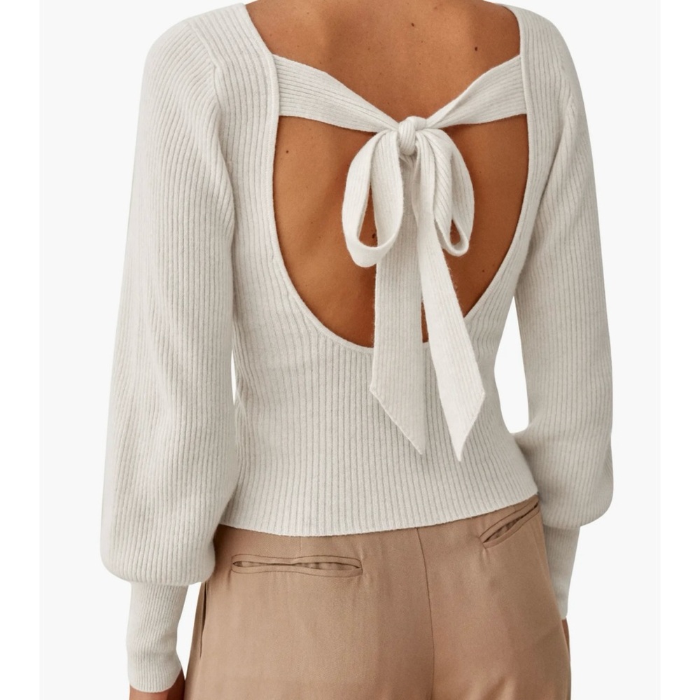 Reformation Cream Ribbed Sweater - Picture 2 of 8